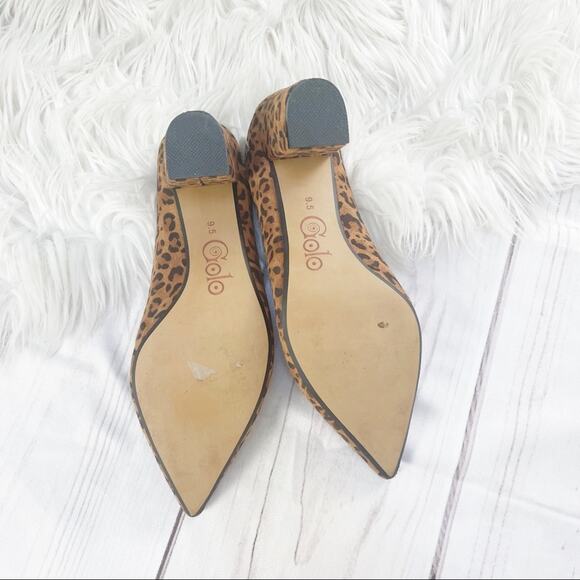 Golo Women's Carly Suede Leopard Slingback Pointed Toe Pump In Brown Size 9.5 - Picture 4 of 6